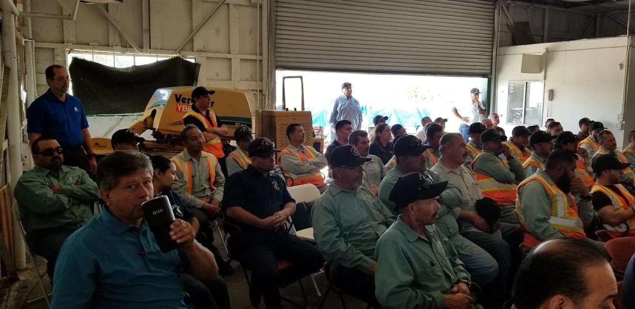 Aztec crews at a company safety meeting
